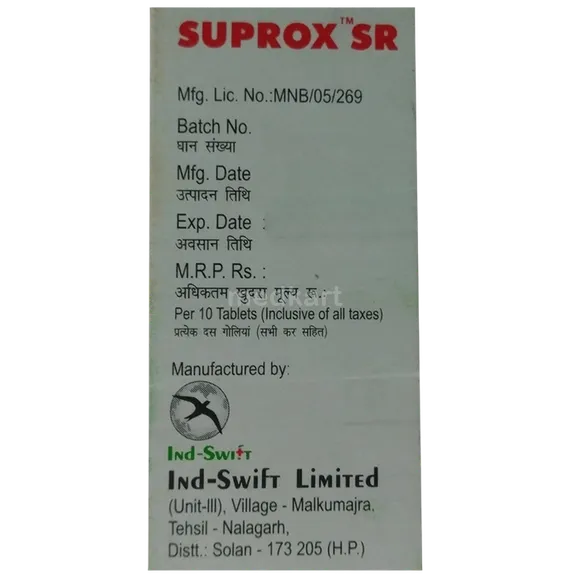 suprox sr tablet 10's